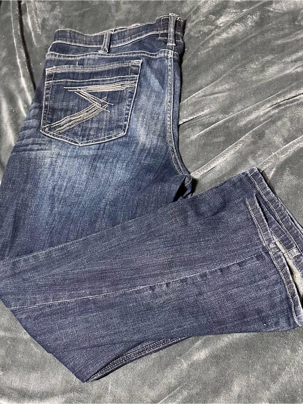 Rock & Republic Men’s Straight Leg Jeans 36x30 Dark Wash Distressed Y2K